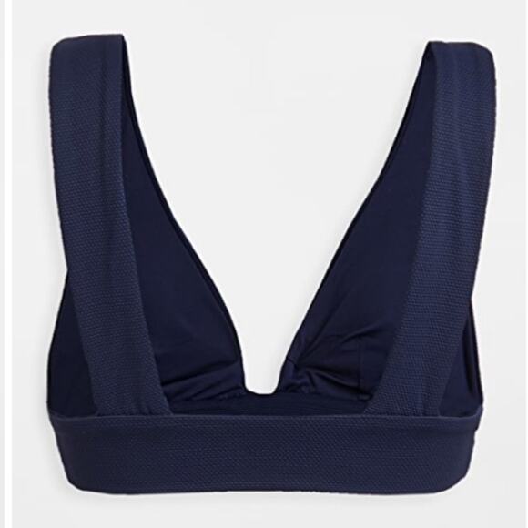 Eberjey Pique Vivian Bikini Top Peacoat Navy Color L - Picture 2 of 12